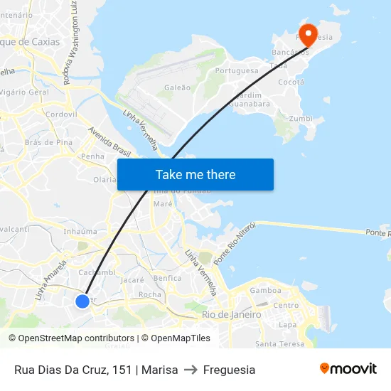 Rua Dias Da Cruz, 151 | Marisa to Freguesia map