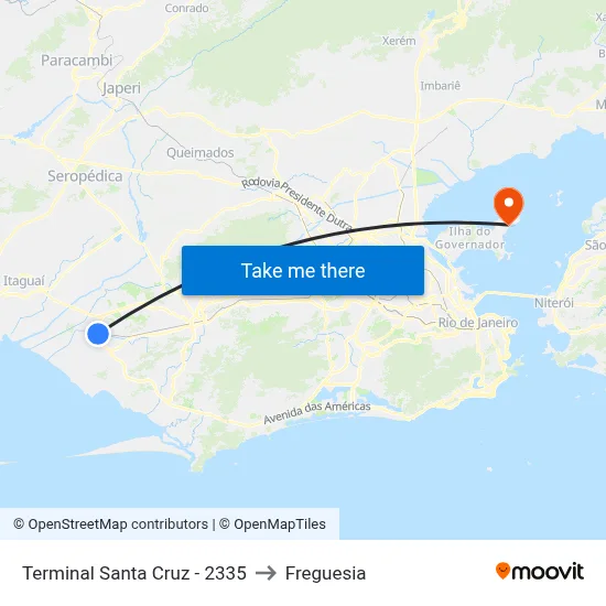 Terminal Santa Cruz - 2335 to Freguesia map