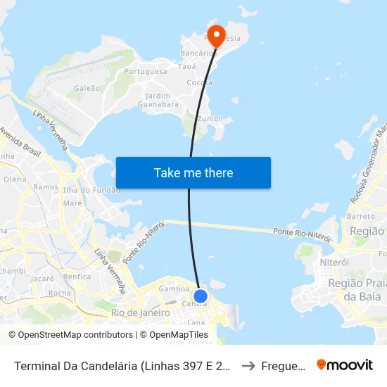 Terminal Da Candelária (Linhas 397 E 2310) to Freguesia map