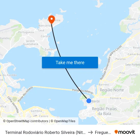 Terminal Rodoviário Roberto Silveira (Niterói) to Freguesia map