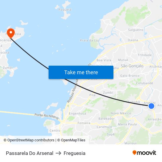 Passarela Do Arsenal to Freguesia map