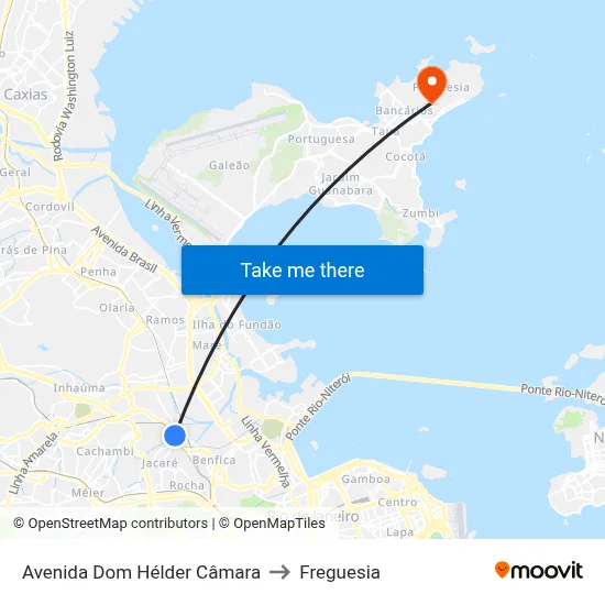 Avenida Dom Hélder Câmara to Freguesia map