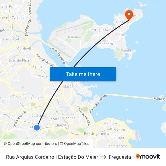 Rua Arquias Cordeiro | Estação Do Meier to Freguesia map