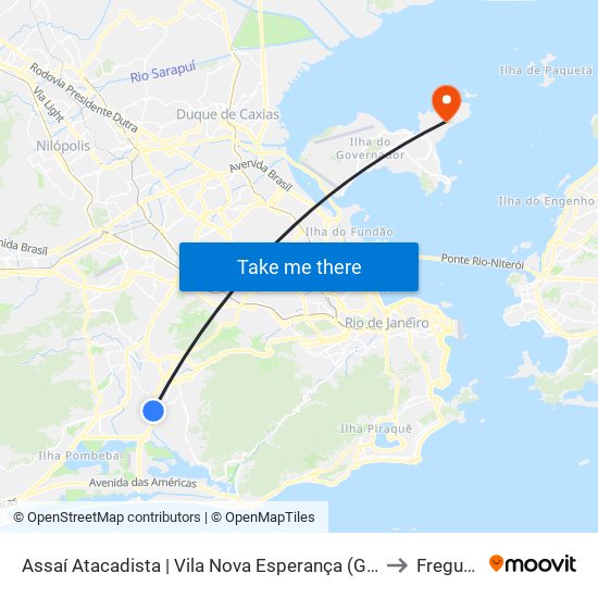 Assaí Atacadista | Vila Nova Esperança (Gardênia Azul) to Freguesia map