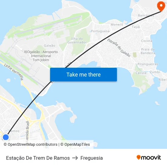 Estação De Trem De Ramos to Freguesia map