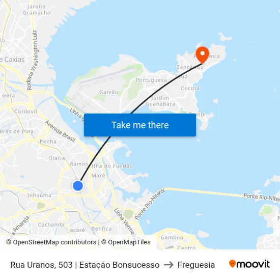 Rua Uranos, 503 | Estação Bonsucesso to Freguesia map