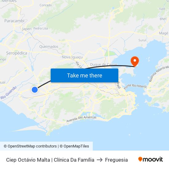 Ciep Octávio Malta | Clínica Da Família to Freguesia map