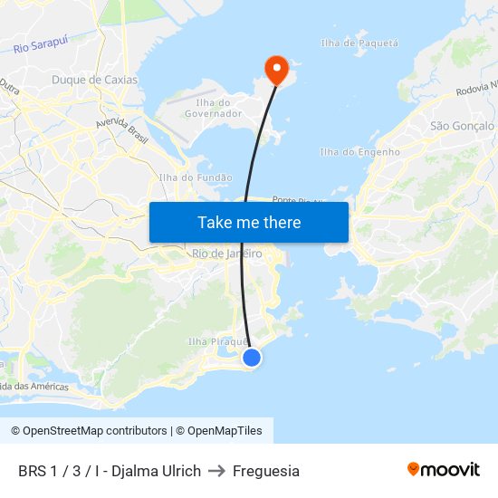 BRS 1 / 3 / I - Djalma Ulrich to Freguesia map