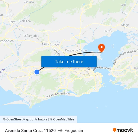 Avenida Santa Cruz, 11520 to Freguesia map