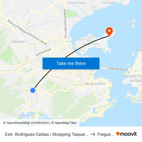 Estr. Rodrigues Caldas | Shopping Taquara Plaza to Freguesia map