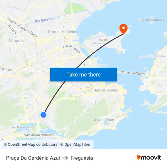 Praça Da Gardênia Azul to Freguesia map