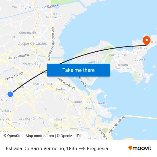 Estrada Do Barro Vermelho, 1835 to Freguesia map