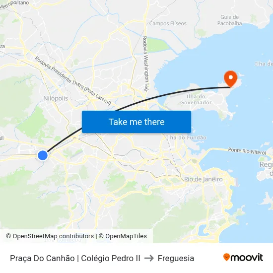 Praça Do Canhão | Colégio Pedro II to Freguesia map