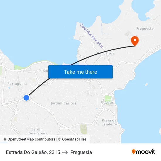 Estrada Do Galeão, 2315 to Freguesia map