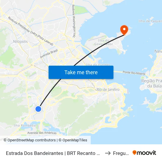 Estrada Dos Bandeirantes | BRT Recanto Das Palmeiras to Freguesia map