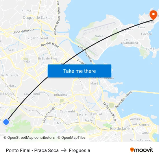 Ponto Final - Praça Seca to Freguesia map