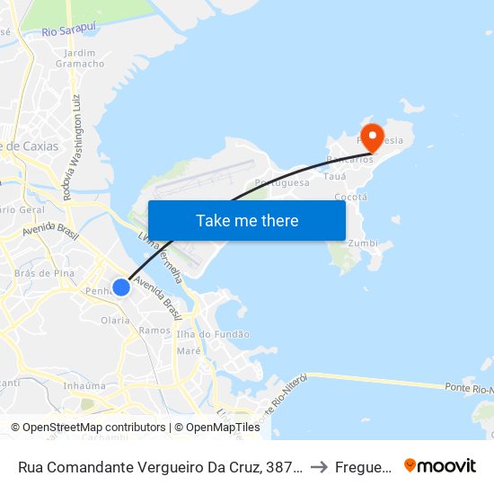 Rua Comandante Vergueiro Da Cruz, 387-391 to Freguesia map
