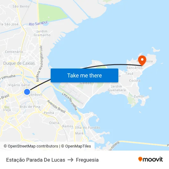 Estação Parada De Lucas to Freguesia map
