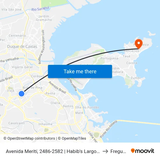 Avenida Merití, 2486-2582 | Habib's Largo Do Bicão to Freguesia map