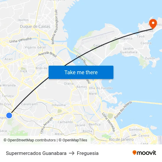 Supermercados Guanabara to Freguesia map