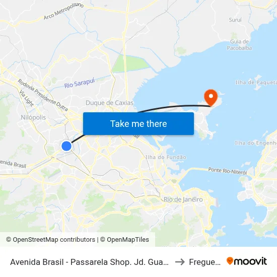 Avenida Brasil - Passarela Shop. Jd. Guadalupe to Freguesia map
