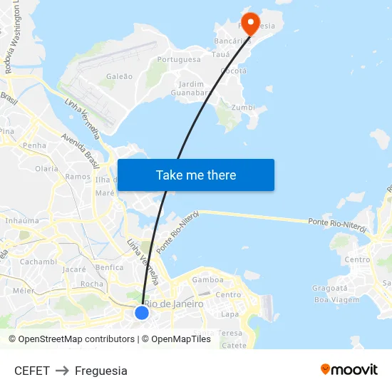 CEFET to Freguesia map