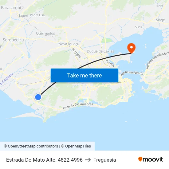 Estrada Do Mato Alto, 4822-4996 to Freguesia map