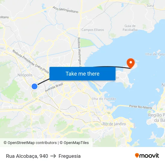 Rua Alcobaça, 940 to Freguesia map