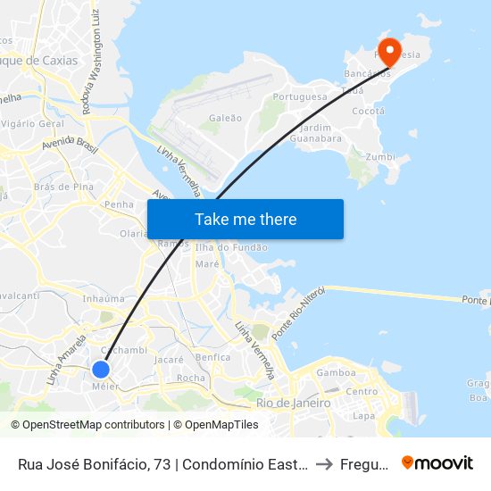 Rua José Bonifácio, 73 | Condomínio East Side Meier to Freguesia map