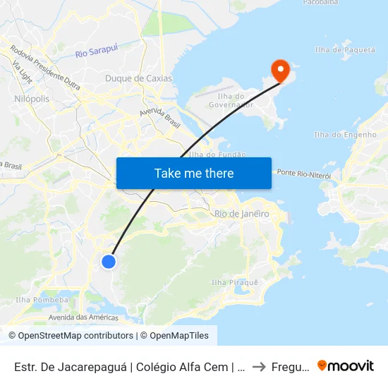 Estr. De Jacarepaguá | Colégio Alfa Cem | Legacy School to Freguesia map