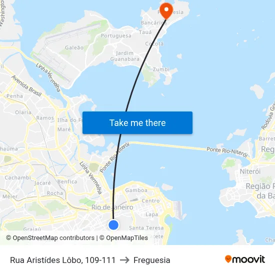 Rua Aristídes Lôbo, 109-111 to Freguesia map