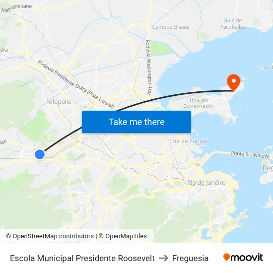 Escola Municipal Presidente Roosevelt to Freguesia map