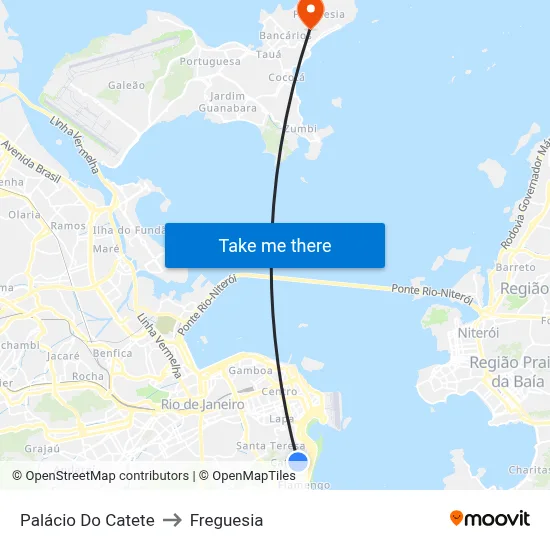 Palácio Do Catete to Freguesia map