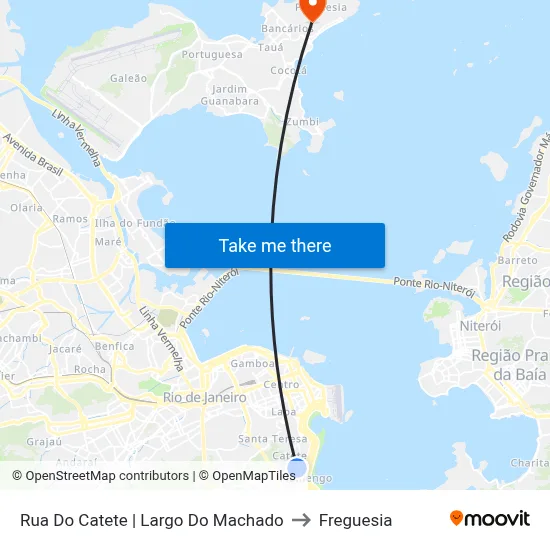 Rua Do Catete | Largo Do Machado to Freguesia map
