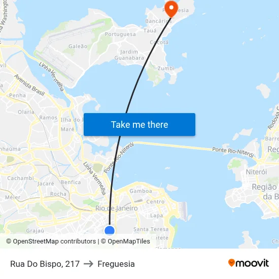 Rua Do Bispo, 217 to Freguesia map