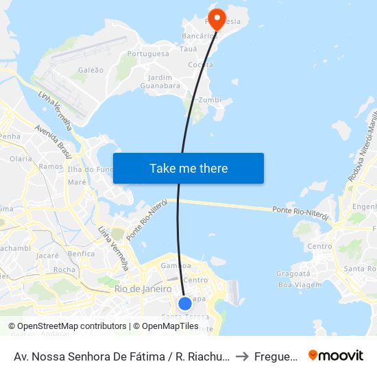 Av. Nossa Senhora De Fátima / R. Riachuelo to Freguesia map