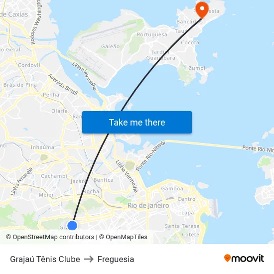 Grajaú Tênis Clube to Freguesia map