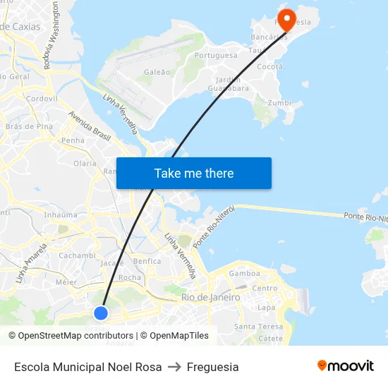 Escola Municipal Noel Rosa to Freguesia map