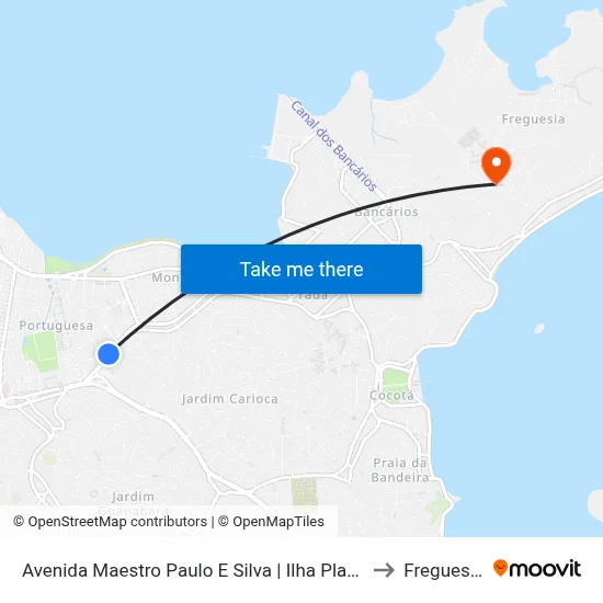 Avenida Maestro Paulo E Silva | Ilha Plaza to Freguesia map