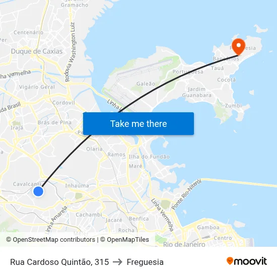 Rua Cardoso Quintão, 315 to Freguesia map
