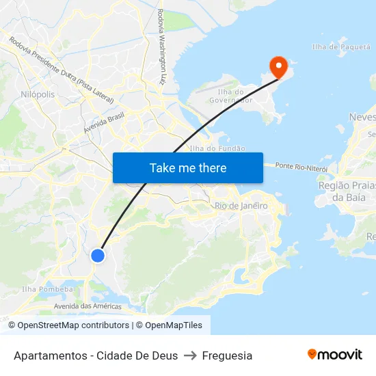 Apartamentos - Cidade De Deus to Freguesia map