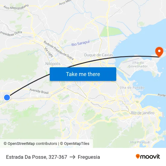 Estrada Da Posse, 327-367 to Freguesia map