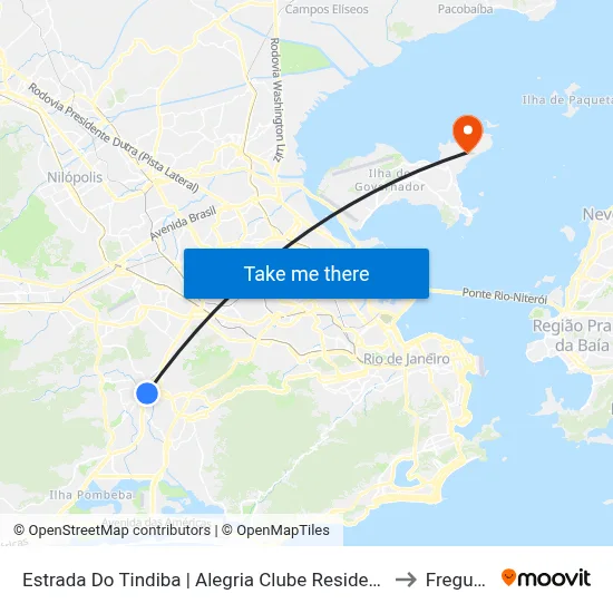 Estrada Do Tindiba | Alegria Clube Residencial | Caixa to Freguesia map