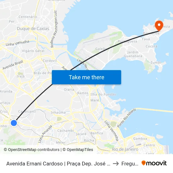 Avenida Ernani Cardoso | Praça Dep. José Souza Marques to Freguesia map