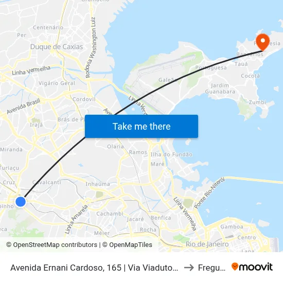 Avenida Ernani Cardoso, 165 | Via Viaduto De Cascadura to Freguesia map