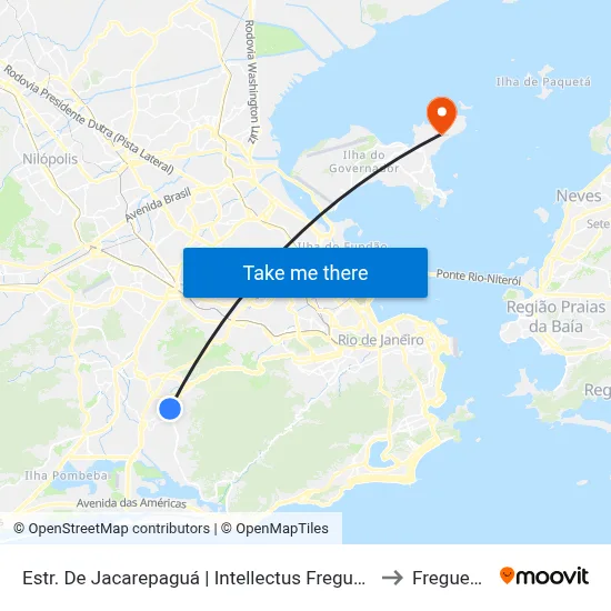 Estr. De Jacarepaguá | Intellectus Freguesia to Freguesia map