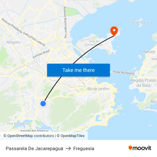 Passarela De Jacarepaguá to Freguesia map
