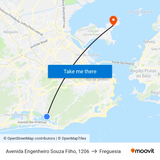 Avenida Engenheiro Souza Filho, 1206 to Freguesia map