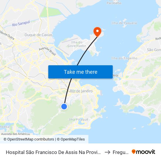 Hospital São Francisco De Assis Na Providência De Deus to Freguesia map