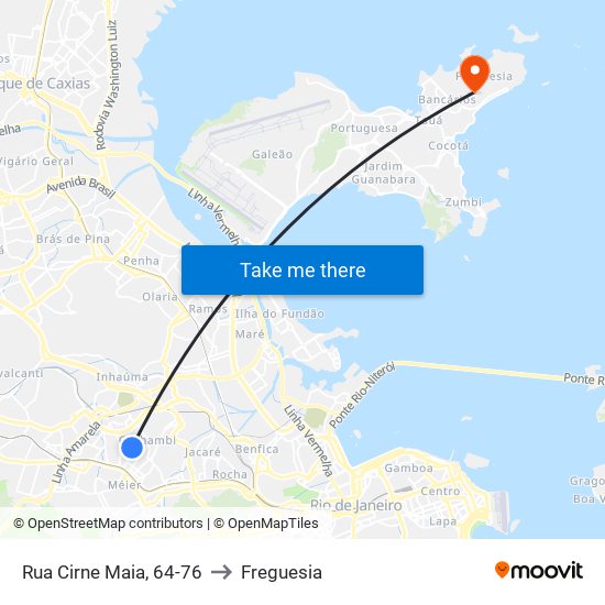 Rua Cirne Maia, 64-76 to Freguesia map